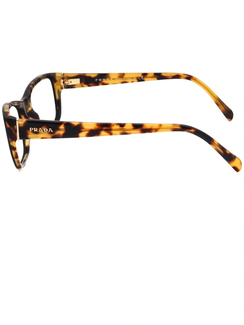 Prada Eyeglasses VPR 18O NAI-1O1 Black on Tokyo Havana Frame Italy 135- in case